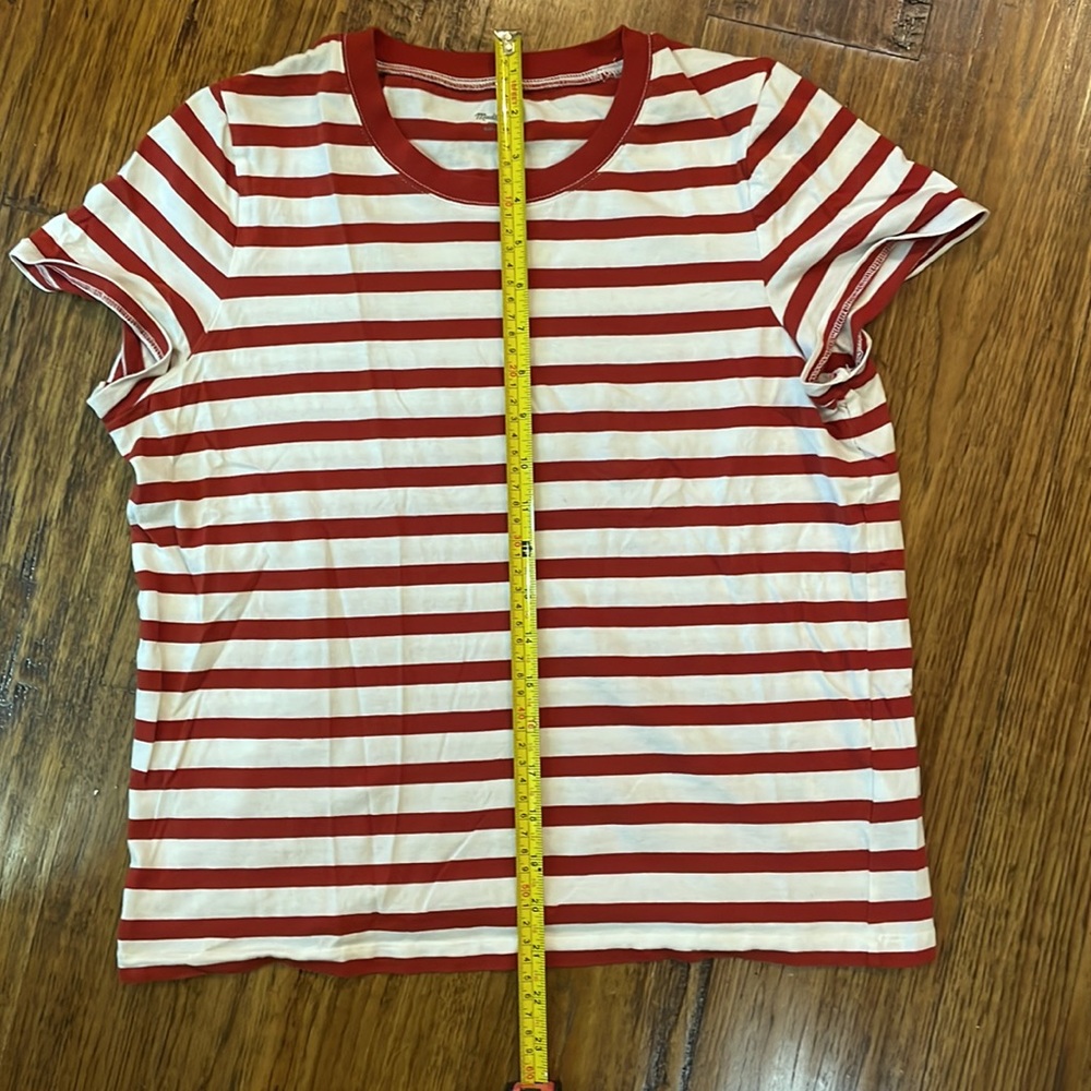 Madewell Vintage Red and White Striped Tee Shirt - Picture 6 of 7